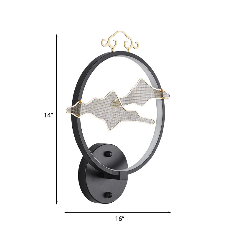 Cloud Aluminum Wall Lamp - Minimalistic Integrated Led Mural Light Fixture In Black For Living Room