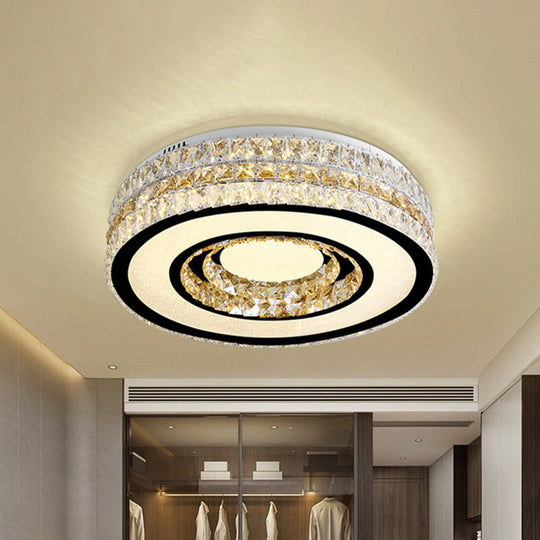 Crystal - Encrusted Led Ceiling Lamp For Minimalist Bedroom Design