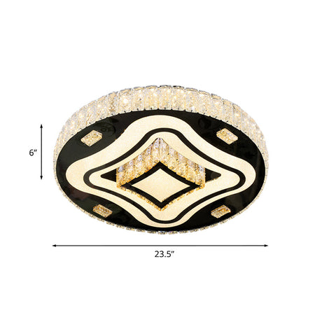 Modern Harlequin Crystal Prisms Led Ceiling Lamp In Stainless Steel