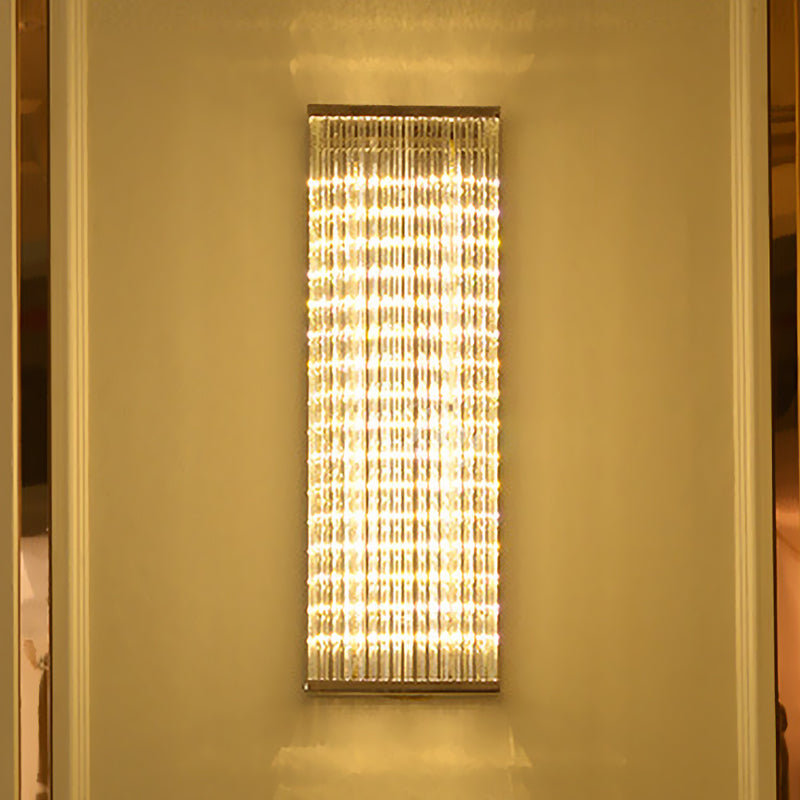 Contemporary Chrome Led Wall Sconce: Clear Glass Bar Mount Light