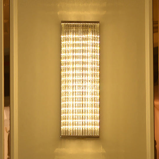 Contemporary Chrome Led Wall Sconce: Clear Glass Bar Mount Light