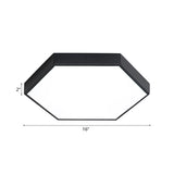 Modern Led Flush Mount With Metal Shade - Hexagon Design In Gray/Yellow/Blue White/Warm Light