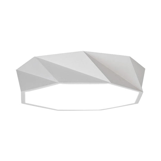 Modern Led Metal Flush Mount Lighting With Concave/Convex Shape - White/Black Ceiling