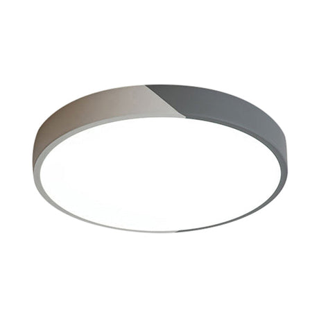 Round Flush Mount Led Ceiling Lamp In Macaron Acrylic And Metal - Available 3 Sizes Color Options