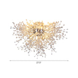 Sleek Silver Firework Semi Mount Lighting - Modern 22’/23.5’ W 8/12/16 Lights Metal Ceiling