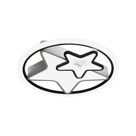 Nordic Acrylic Led Dual Star Flush Lighting For Bedroom Ceiling - White/Black