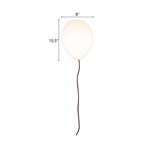 Contemporary White Balloon Shade Flush Mount Light With Opal Glass Ceiling Fixture - 8/10 W 1 Head