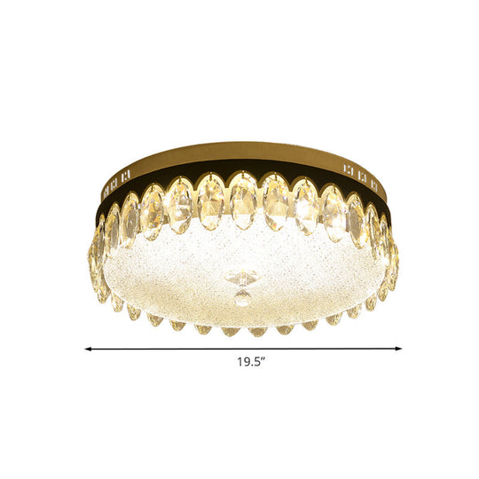 Minimalist Led Crystal Flush Mount Ceiling Light For Bedroom