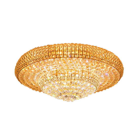 Contemporary Round Crystal Led Flush Light Fixture For Ceiling Mount - 2 - Layer Design Ideal
