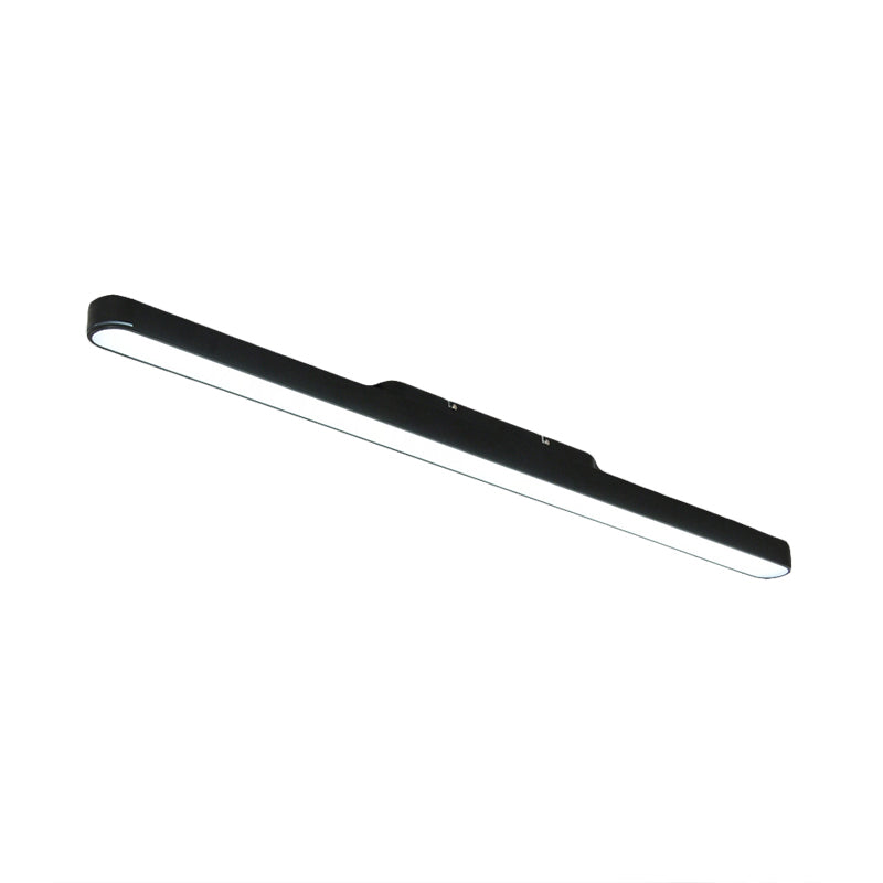 Modern Black/Silver Oval Led Flush Light For Office - 23.5’/35.5’/47’ Wide