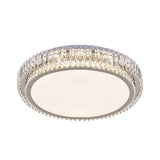 Crystal Block Led Ceiling Flush Mount With Clear Round Design - Sleek And Simplicity Lighting For