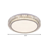 Crystal Block Led Ceiling Flush Mount With Clear Round Design - Sleek And Simplicity Lighting For