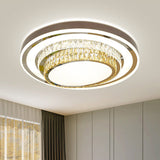 Contemporary Crystal Led Flush Ceiling Light Stainless-Steel