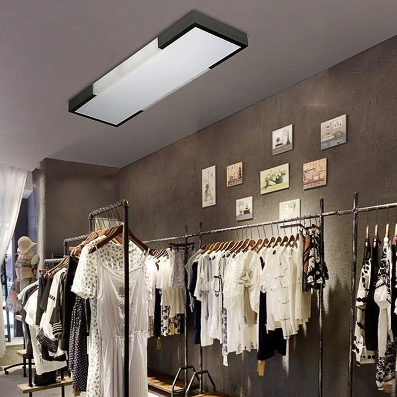 Sleek Simplicity Rectangular Flush Mount Lamp - 8/15 Wide Metal 24.5/35.5 Long Led Cloakroom Light