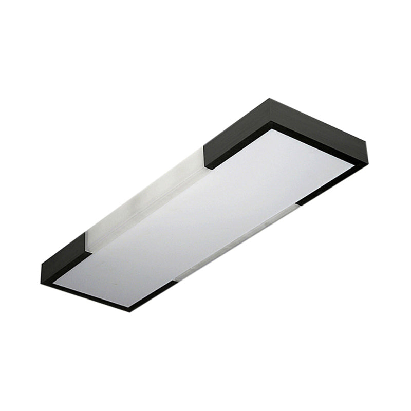 Sleek Simplicity Rectangular Flush Mount Lamp - 8’/15’ Wide Metal 24.5’/35.5’ Long Led