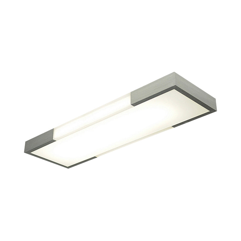 Sleek Simplicity Rectangular Flush Mount Lamp - 8/15 Wide Metal 24.5/35.5 Long Led Cloakroom Light