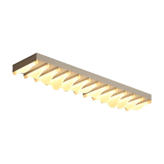Modern Led Rectangular Ceiling Flush Light Fixture - 16’/23.5’/31.5’ Wide White Flushmount