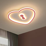 Minimalist Loving Heart Ultrathin Led Ceiling Light - Pink/White