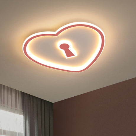 Minimalist Loving Heart Ultrathin Led Ceiling Light - Pink/White