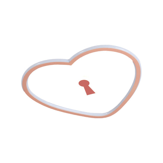 Minimalist Loving Heart Ultrathin Led Ceiling Light - Pink/White
