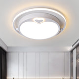 White Apple Ceiling Flush Light - Nordic Led Acrylic Mount In Warm/White