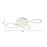 31.5’/39’ Modern Acrylic Led Semi - Flush Ceiling Light - Twisted Design Warm/White For Living Room