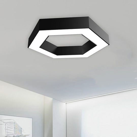 Honeycomb Flush Mount Modern Metal Led Light - Office Lighting In White/Warm Glow Black / 16 White
