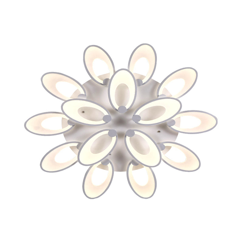 Modern Led Flush Mount Light For Dining Room With Acrylic Shade - 4/6/9 Lights Warm/White/Natural 15