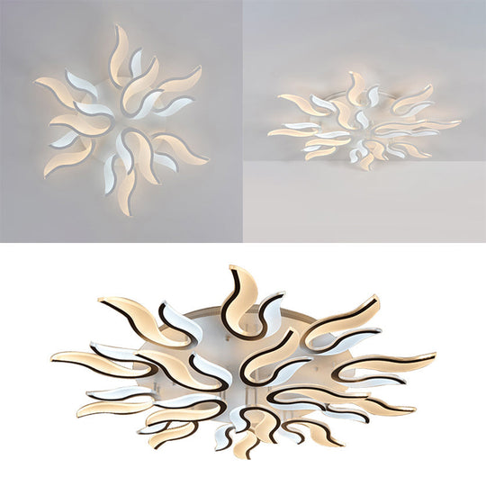 Modern Blossoming Led Flush Mount Light: 3/6/9 - Light Acrylic Ceiling Fixture - Warm/White/Natural