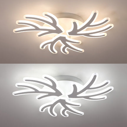 Contemporary Coral Flush Ceiling Light: Acrylic Flushmount With Led Lights In Warm/White/Natural 3