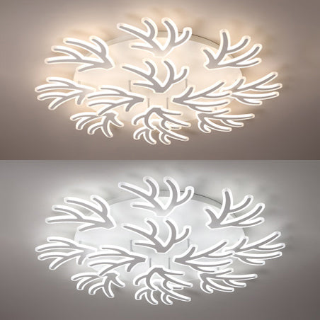 Contemporary Coral Flush Ceiling Light: Acrylic Flushmount With Led Lights In Warm/White/Natural 12