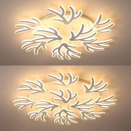 Contemporary Coral Flush Ceiling Light: Acrylic Flushmount With Led Lights In Warm/White/Natural
