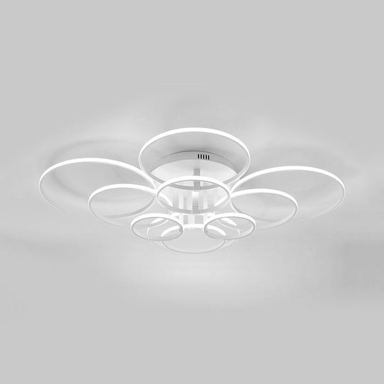 Acrylic Led Semi Flush Mount Ceiling Light In Warm/White With Simple Design - Available 4/6/8