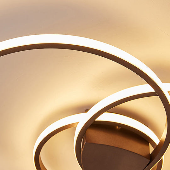 Double Ring Led Bedroom Ceiling Light In Warm/White/Natural: 3 Sizes Available