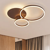 2/3/5 - Light Flush Ceiling Light With Brown Acrylic Shade - Warm/White For Living Room