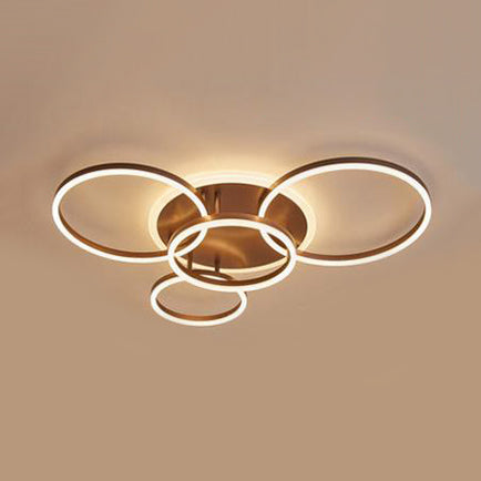 2/3/5 - Light Flush Ceiling Light With Brown Acrylic Shade - Warm/White For Living Room 5 / Warm