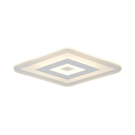 Sleek 23/31/47 Thin Acrylic Flush Mount Led Ceiling Lamp In Warm/White Light - White