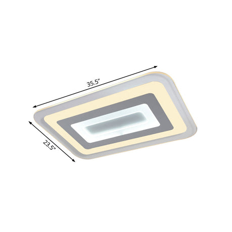 Sleek 23/31/47 Thin Acrylic Flush Mount Led Ceiling Lamp In Warm/White Light - White
