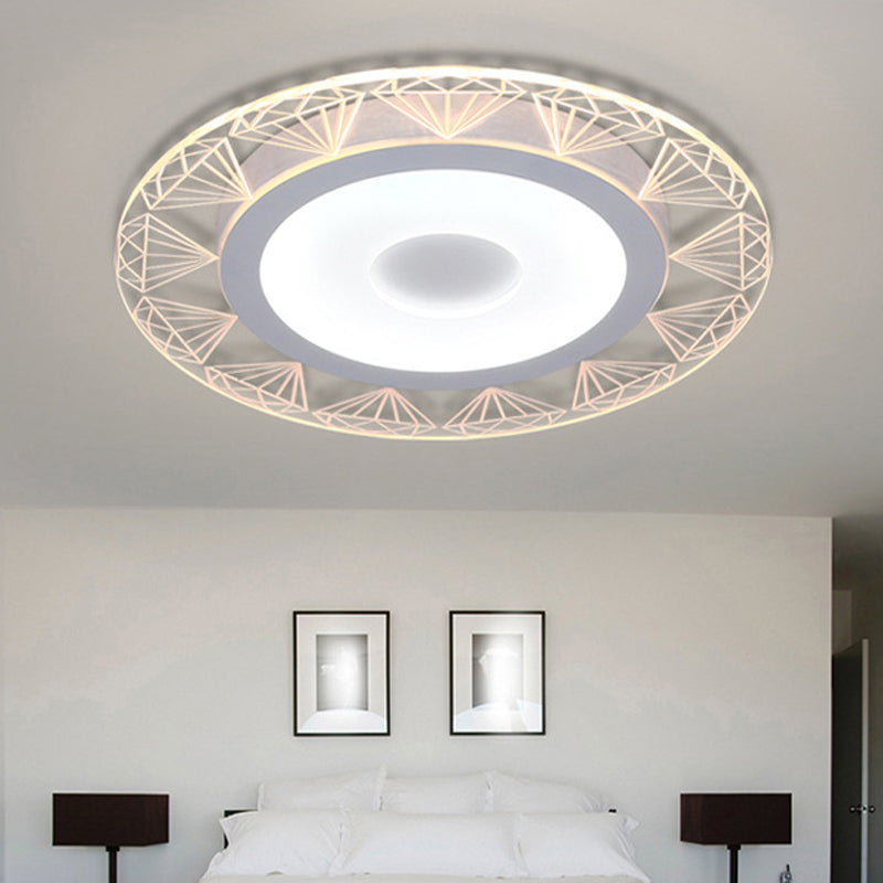 Diamond - Shaped Led Flush Mount Ceiling Light - Modern Acrylic Sizes: 8’/16.5’/20.5’