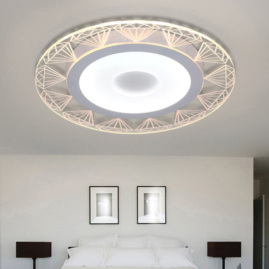 Diamond - Shaped Led Flush Mount Ceiling Light - Modern Acrylic Sizes: 8’/16.5’/20.5’