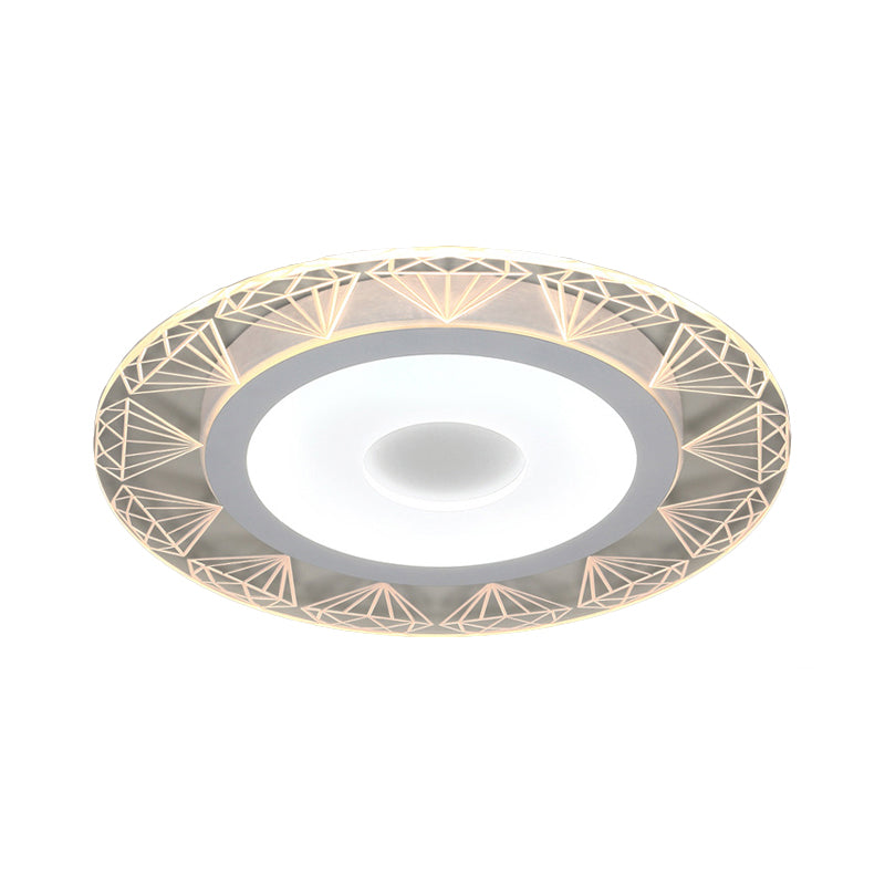 Diamond-Shaped Led Flush Mount Ceiling Light - Modern Acrylic Sizes: 8/16.5/20.5 Warm/White Perfect