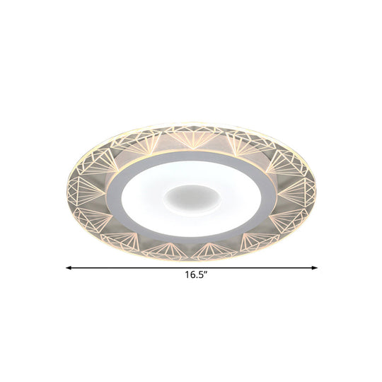 Diamond-Shaped Led Flush Mount Ceiling Light - Modern Acrylic Sizes: 8/16.5/20.5 Warm/White Perfect