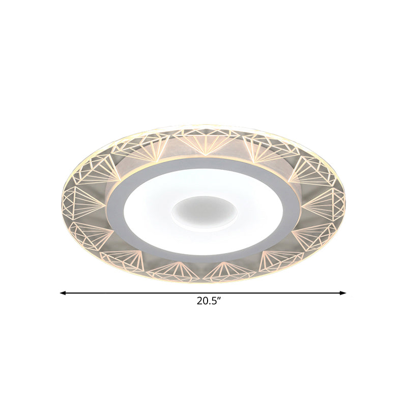Diamond-Shaped Led Flush Mount Ceiling Light - Modern Acrylic Sizes: 8/16.5/20.5 Warm/White Perfect