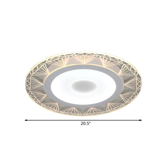 Diamond-Shaped Led Flush Mount Ceiling Light - Modern Acrylic Sizes: 8/16.5/20.5 Warm/White Perfect