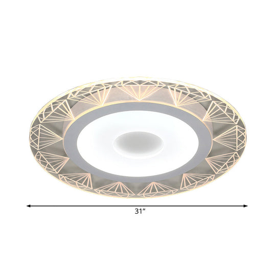 Diamond-Shaped Led Flush Mount Ceiling Light - Modern Acrylic Sizes: 8/16.5/20.5 Warm/White Perfect