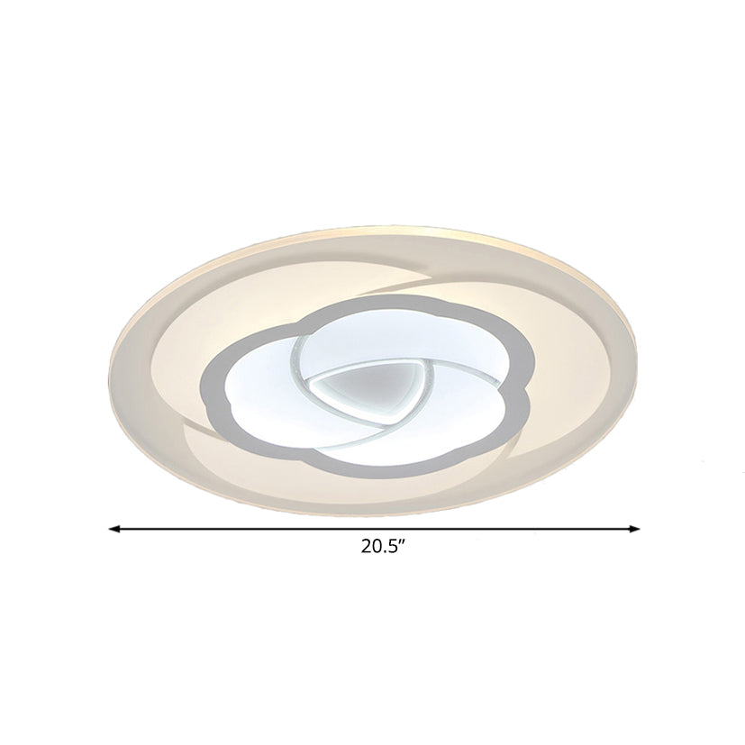 Led Flower Acrylic Flush Mount Bedroom Light With White Shade - 3 Sizes & Options