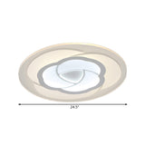 Led Flower Acrylic Flush Mount Bedroom Light With White Shade - 3 Sizes & Options