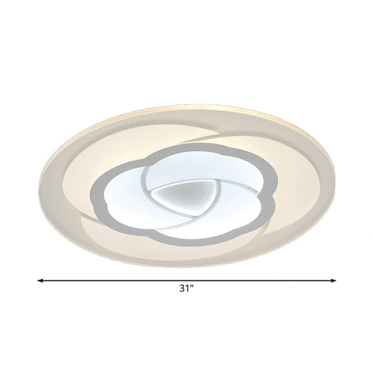 Led Flower Acrylic Flush Mount Bedroom Light With White Shade - 3 Sizes & Options