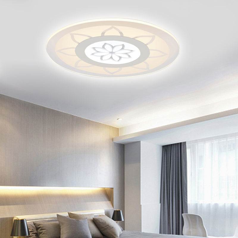 Blossom Acrylic Led Flushmount Ceiling Lamp In Warm/White 8’/16.5’20.5’ Wide White / 8’ Warm