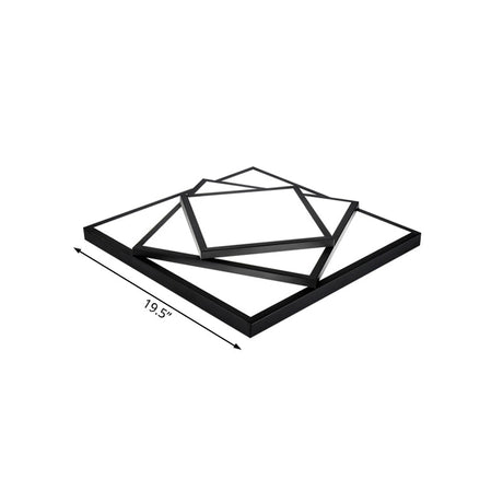 Modern Metal Led Flush Mount Ceiling Light Fixture For Living Room - Black/White Rectangle/Square